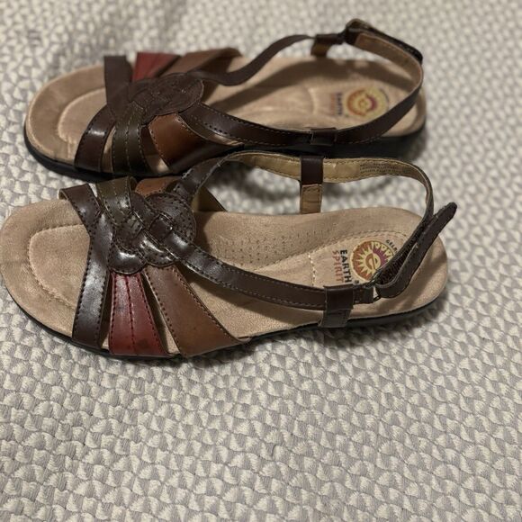 Earth Spirit Leather Sandals Womens 8 Multi Color Comfort Walking Strappy Shoes - Picture 7 of 15